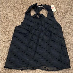 Black polka dot tank top